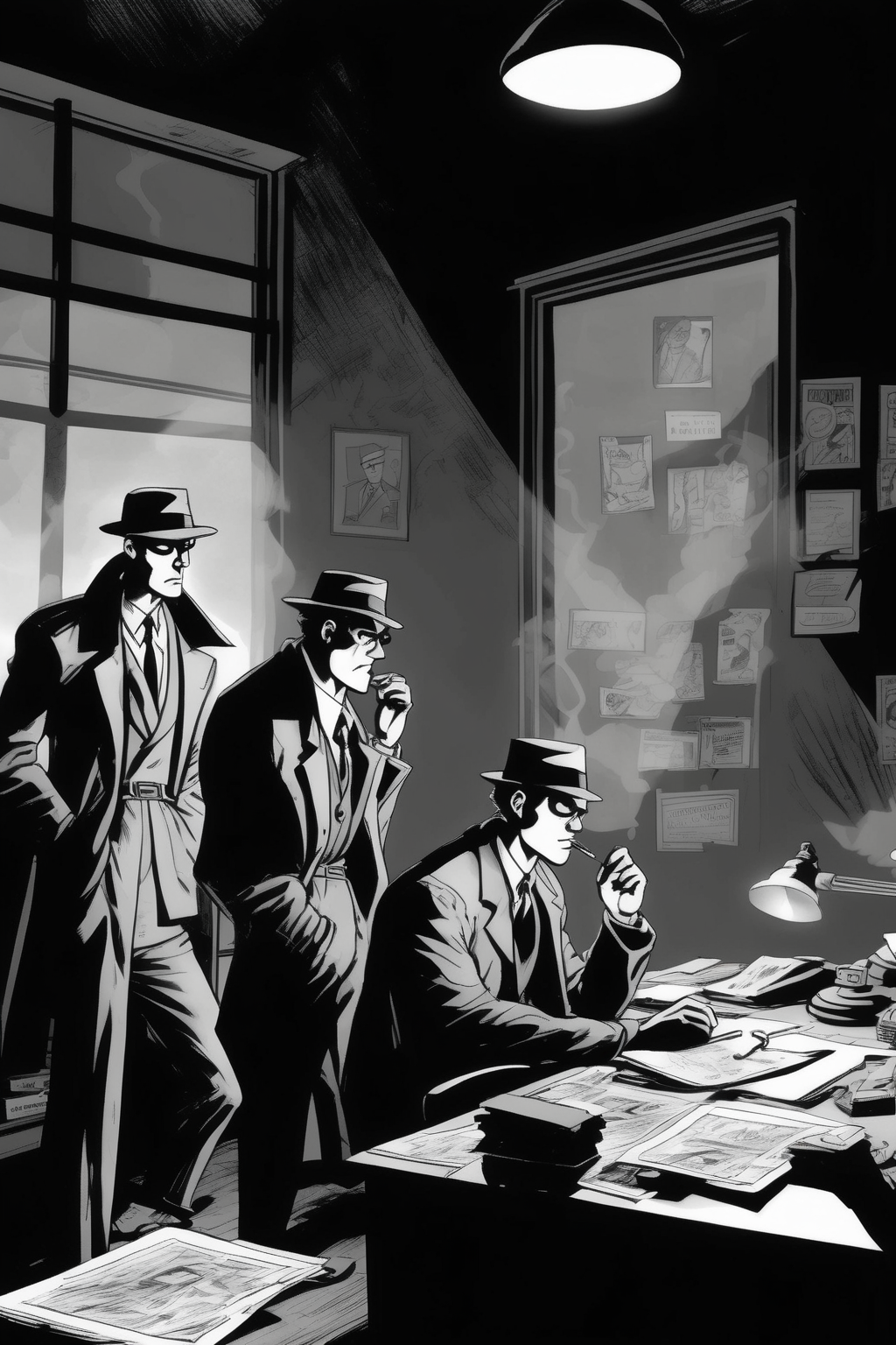 00936-2659319650-_lora_Will Eisner Style_1_Will Eisner Style - two private detectives smoking in their dimly lighted office, one sitting at the d.png